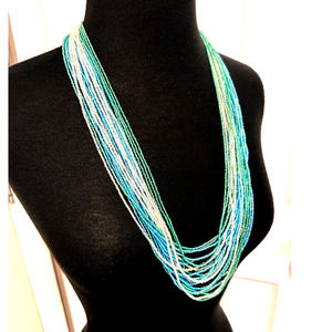 Vintage Long Beautiful Multi-Strand Beaded Necklace